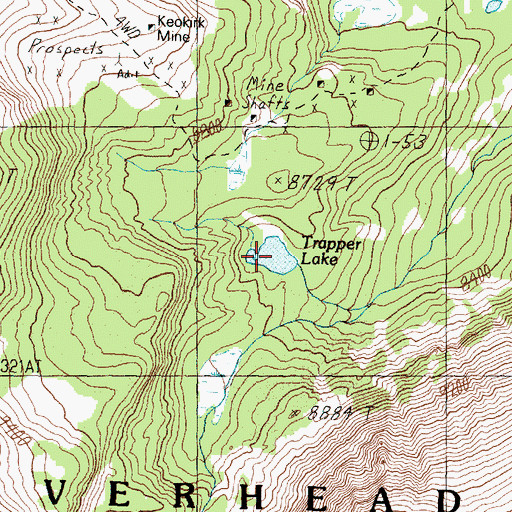 Topographic Map of Trapper Lake, MT