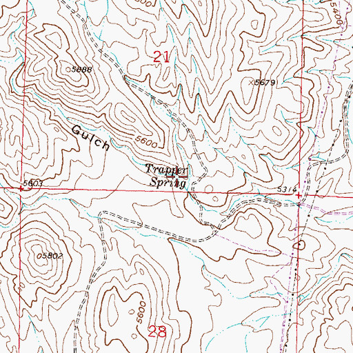 Topographic Map of Trapper Spring, MT