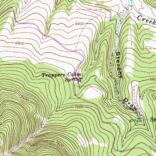 Topographic Map of Trappers Cabin Spring, MT