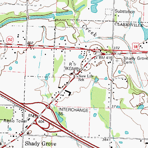 Topographic Map of New Life Christian School, AR