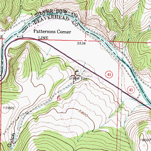Topographic Map of Triangle Gulch, MT