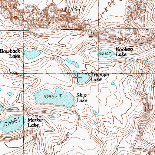 Topographic Map of Triangle Lake, MT