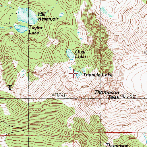 Topographic Map of Triangle Lake, MT