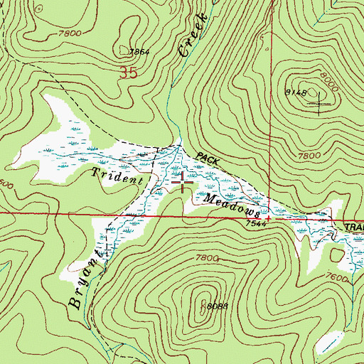 Topographic Map of Trident Meadows, MT