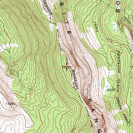 Topographic Map of Trilobite Range, MT