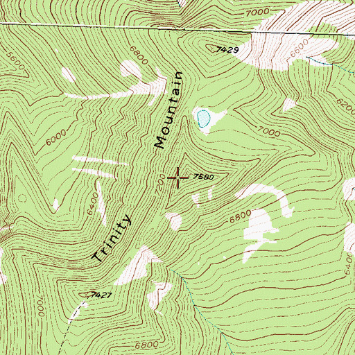 Topographic Map of Trinity Mountain, MT