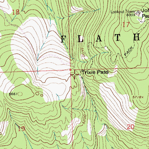 Topographic Map of Trixie Pass, MT