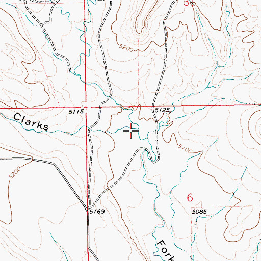 Topographic Map of Trombone Creek, MT
