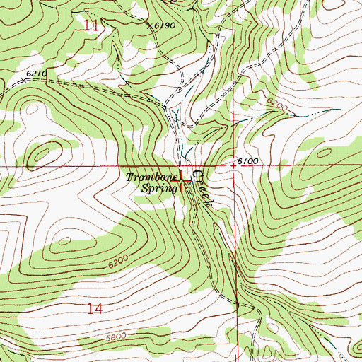Topographic Map of Trombone Spring, MT