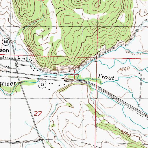 Topographic Map of Trout Creek, MT