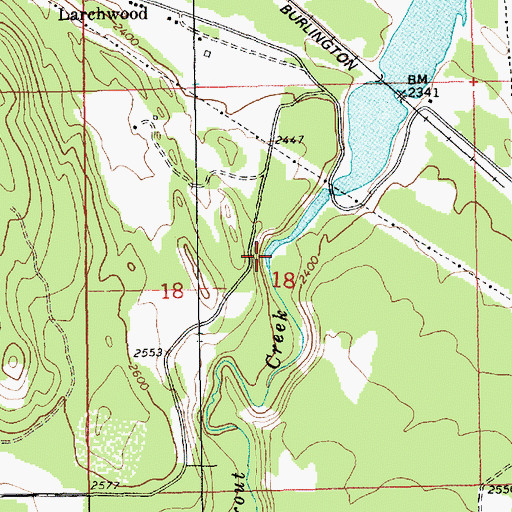 Topographic Map of Trout Creek, MT
