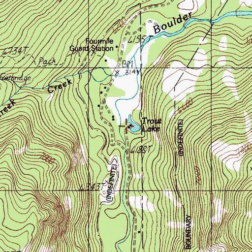 Topographic Map of Trout Lake, MT