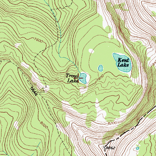 Topographic Map of Trout Lake, MT