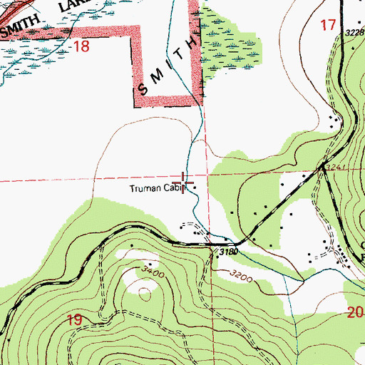 Topographic Map of Truman Cabin, MT