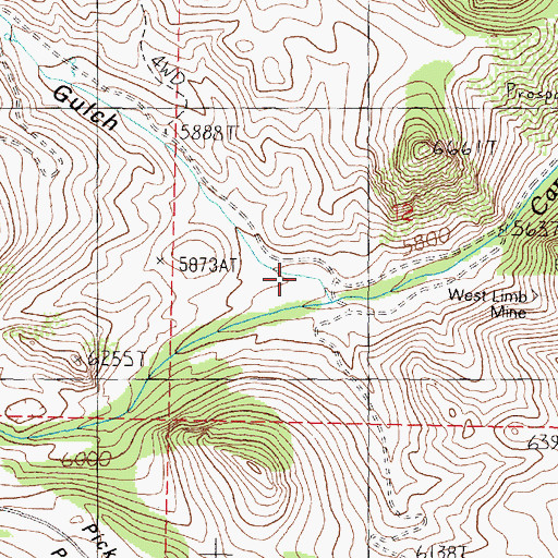 Topographic Map of Trusty Gulch, MT