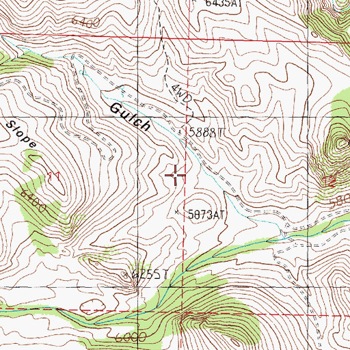 Topographic Map of Trusty Gulch Spring One, MT