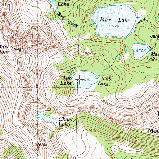 Topographic Map of Tub Lake, MT