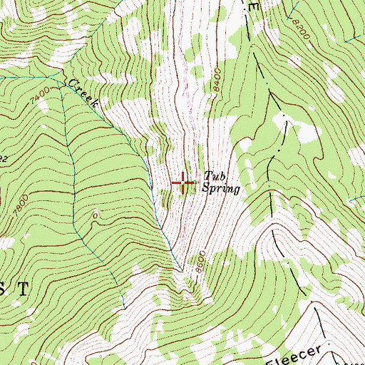 Topographic Map of Tub Spring, MT
