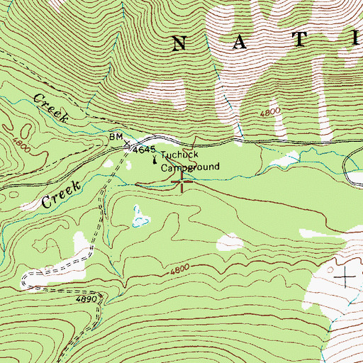 Topographic Map of Tuchuck Creek, MT