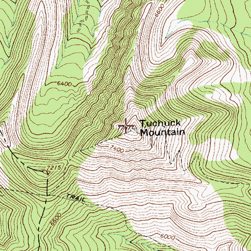 Topographic Map of Tuchuck Mountain, MT