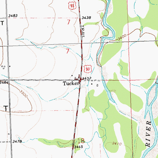Topographic Map of Tucker, MT