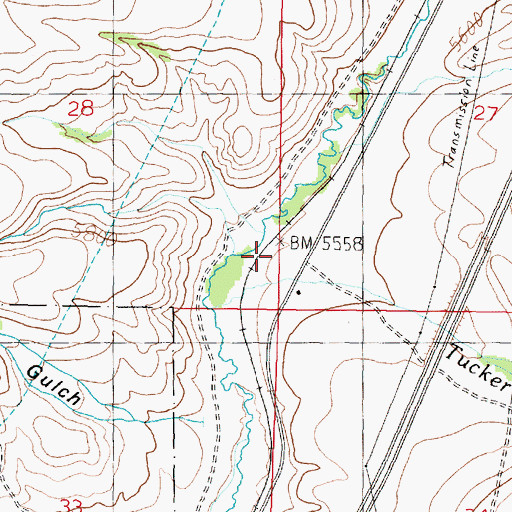 Topographic Map of Tucker Creek, MT