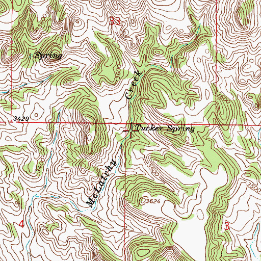 Topographic Map of Tucker Spring, MT