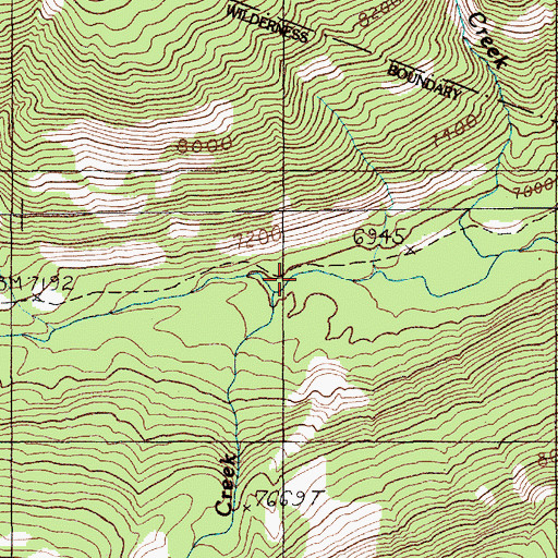 Topographic Map of Tumble Creek, MT