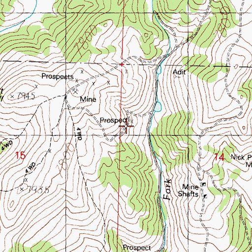 Topographic Map of Tungsten Mill, MT