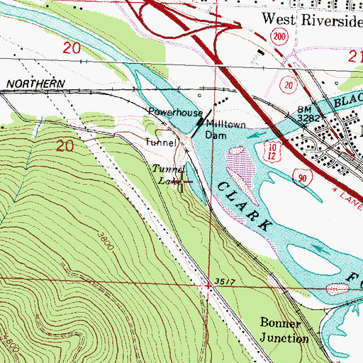 Topographic Map of Tunnel Lake, MT