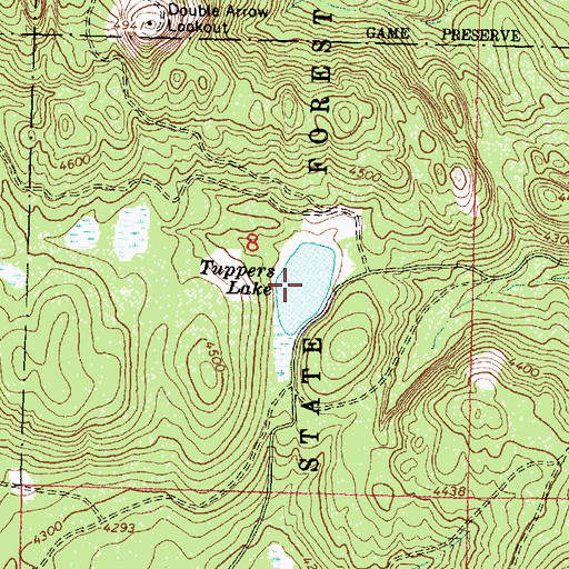 Topographic Map of Tuppers Lake, MT