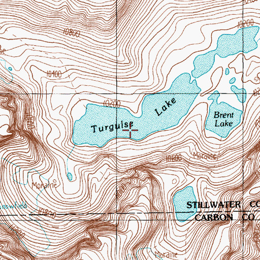 Topographic Map of Lake Turgulse, MT