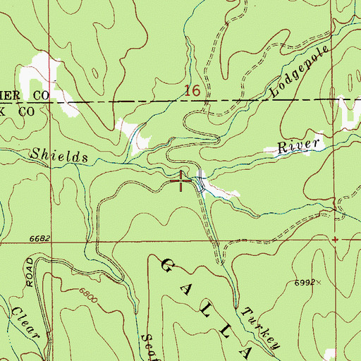 Topographic Map of Turkey Creek, MT