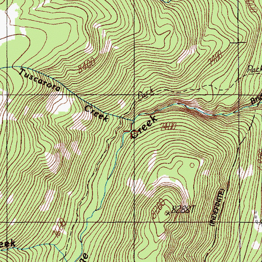 Topographic Map of Tuscarora Creek, MT