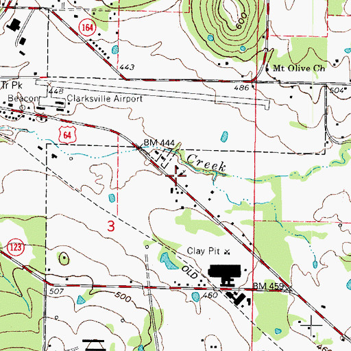 Topographic Map of First Freewill Baptist Church, AR
