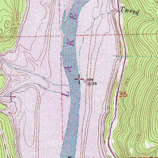 Topographic Map of Tweed Creek, MT