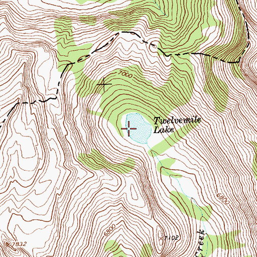 Topographic Map of Twelvemile Lake, MT
