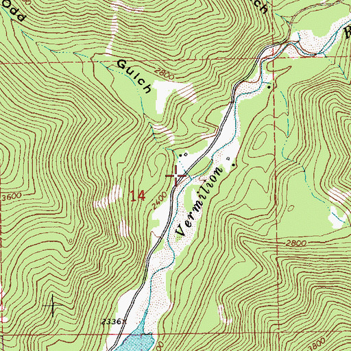 Topographic Map of Twenty Odd Gulch, MT