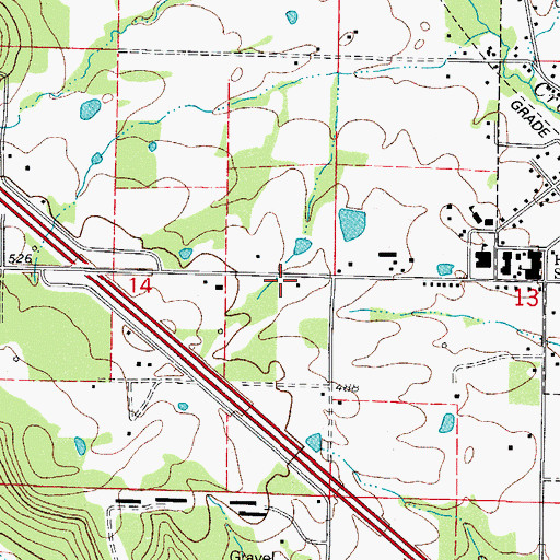 Topographic Map of Cabin Creek Baptist Church, AR