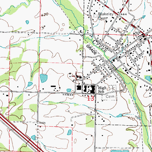 Topographic Map of Lamar Middle School, AR