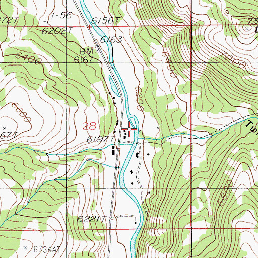 Topographic Map of Twin Cabin Creek, MT