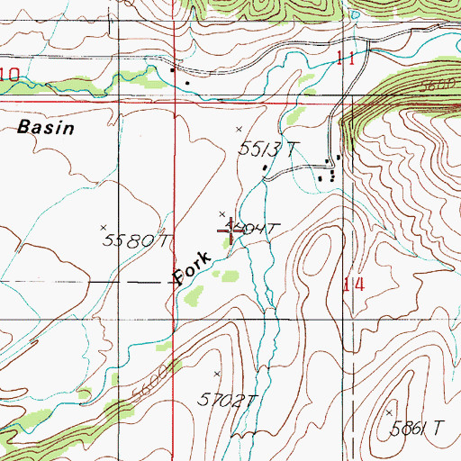 Topographic Map of Twin Creek, MT