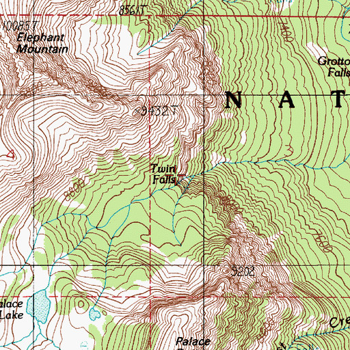 Topographic Map of Twin Falls, MT
