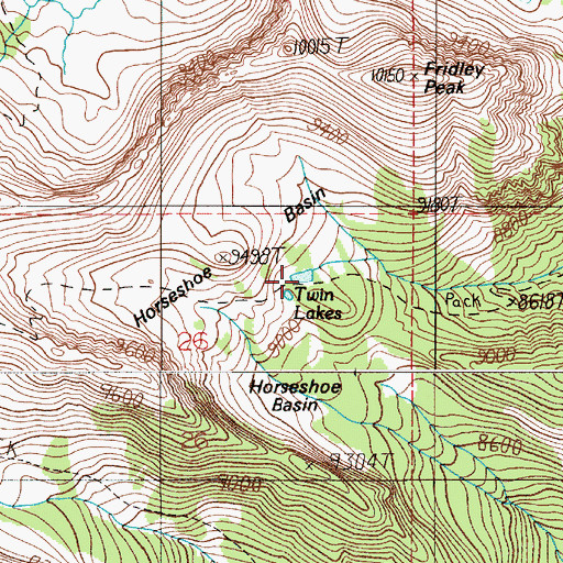 Topographic Map of Twin Lakes, MT