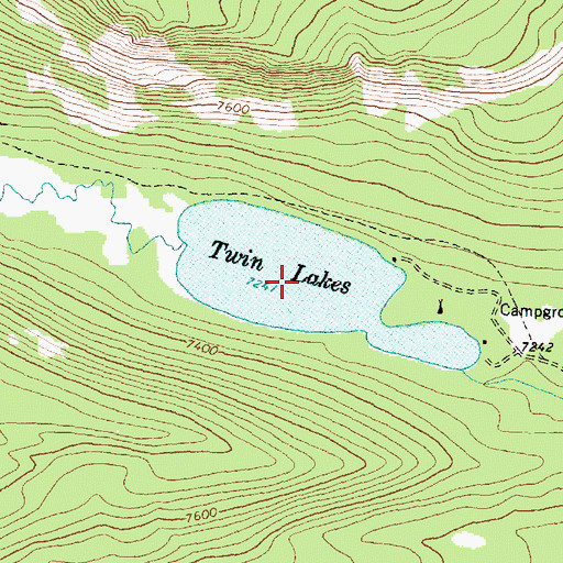 Topographic Map of Twin Lakes, MT
