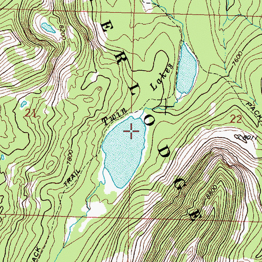 Topographic Map of Twin Lakes, MT