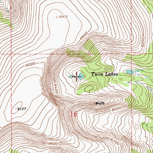 Topographic Map of Twin Lakes, MT