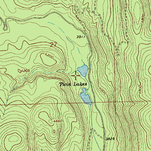 Topographic Map of Twin Lakes, MT