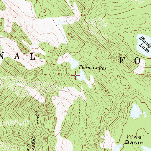 Topographic Map of Twin Lakes, MT