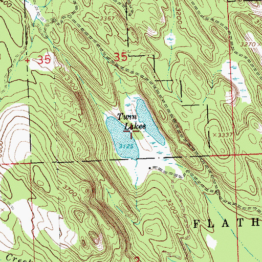 Topographic Map of Twin Lakes, MT